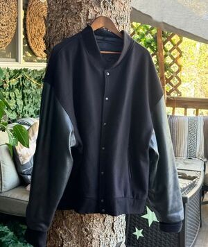 Reed Premium Varsity Leather Wool Jacket Black Mens 3xl?